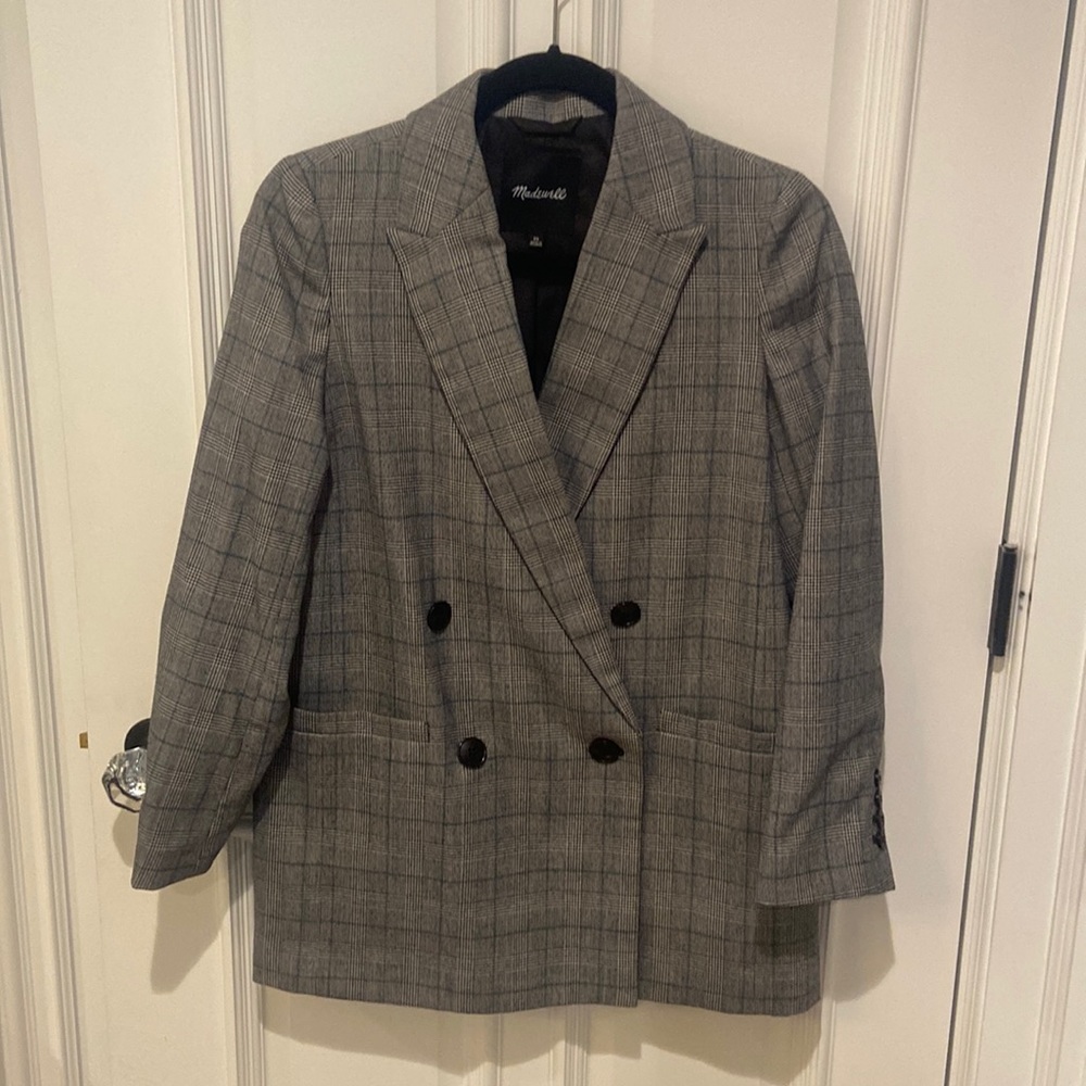 Madewell Double Breasted Blazer in Menswear Check